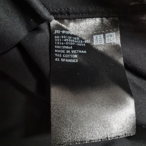 Uniqlo Men's Slim Fit Black Button Up Long Sleeve L RN139864 - Picture 4 of 5